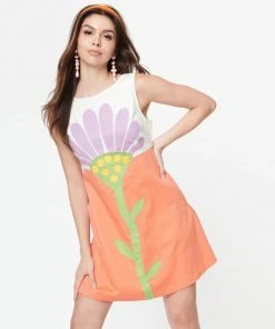 Lucinda's Orange Flower Power Mini Dress 9 Lucinda's Orange Flower Power Mini Dress