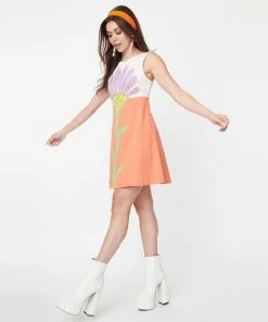 Lucinda's Orange Flower Power Mini Dress