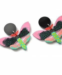 Lucinda's Pastel & Black Butterfly Earrings New