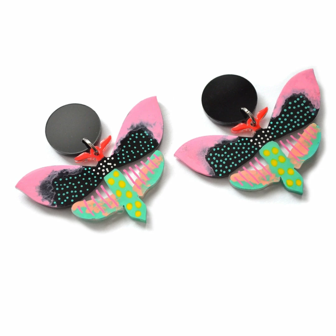Lucinda's Pastel & Black Butterfly Earrings New 4 Lucinda's Pastel & Black Butterfly Earrings New