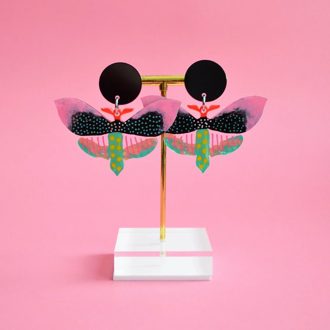 Lucinda's Pastel & Black Butterfly Earrings New 6 Lucinda's Pastel & Black Butterfly Earrings New