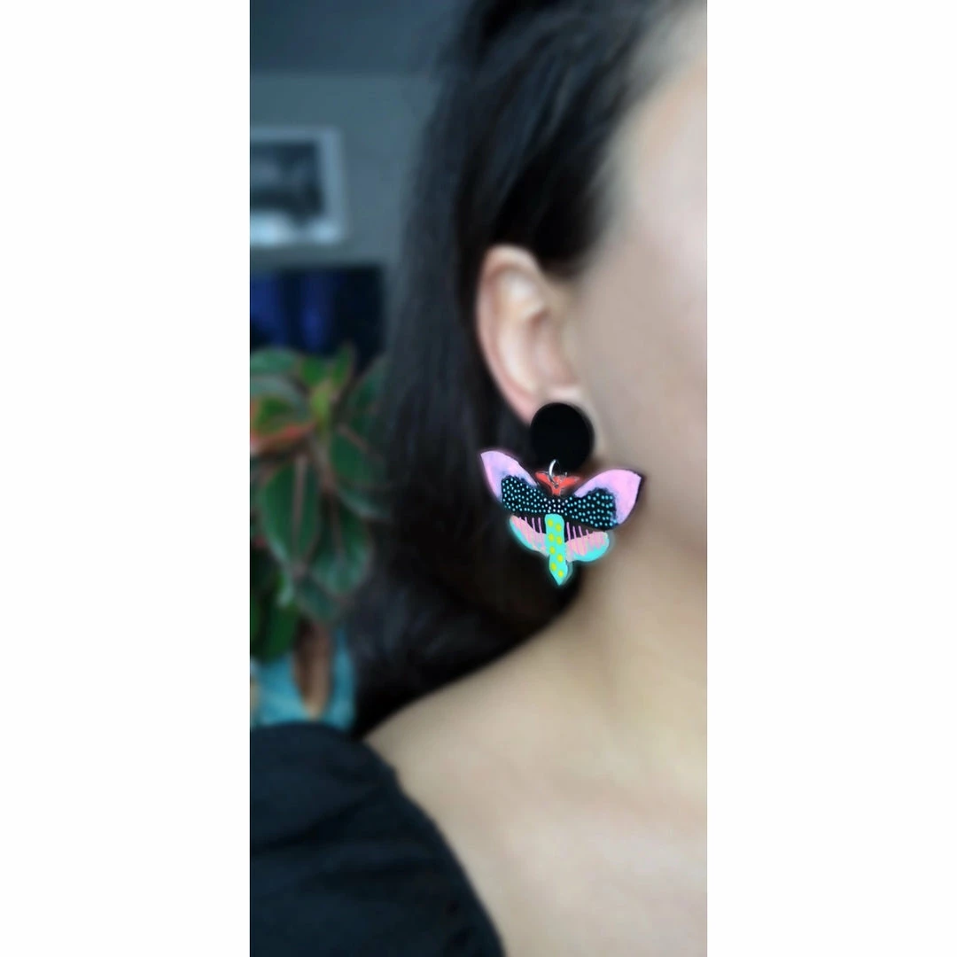 Lucinda's Pastel & Black Butterfly Earrings New 7 Lucinda's Pastel & Black Butterfly Earrings New