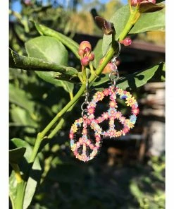 Lucinda's Blossom Peace Sign Earring New