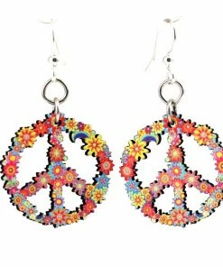 Lucinda's Blossom Peace Sign Earring New