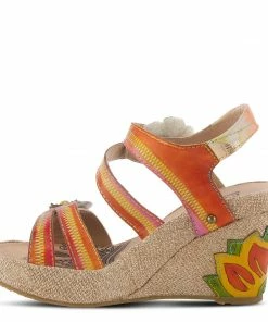 Lucinda's Peach Karnit Wedge New