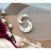 Lucinda's Pearl Crescent Moon Earrings