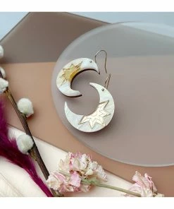 Lucinda's Pearl Crescent Moon Earrings