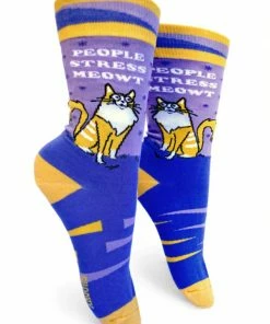 Lucinda's New People Stress Meowt Women's Crew Socks