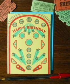 Lucinda's New Retro Pinball Birthday Card