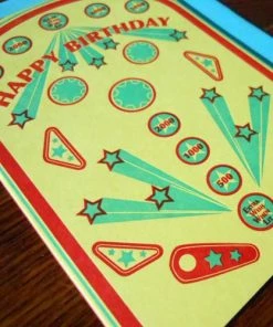 Lucinda's New Retro Pinball Birthday Card