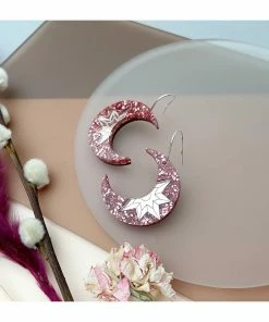Lucinda's Pink Crescent Moon Earrings