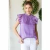 Lucinda's Lilac Ruffle Sleeve Top