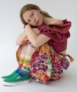 Lucinda's Rainbow Pansy Socks