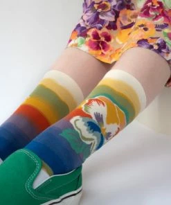 Lucinda's Rainbow Pansy Socks