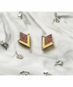 Lucinda's Rose Gold/Gold Deco Studs