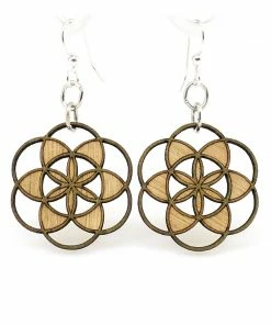 Lucinda's Seed Of Life Blossom Earrings New
