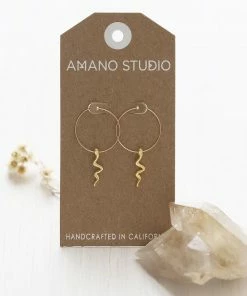Lucinda's Gold Serpent Hoops New