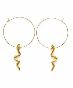 Lucinda's Gold Serpent Hoops New
