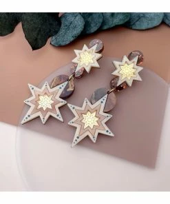 Lucinda's Gold Star Deco Statement Earrings