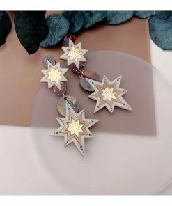 Lucinda's Gold Star Deco Statement Earrings