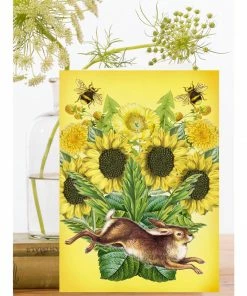 Lucinda's Gifts Sunflower Rabbit Card
