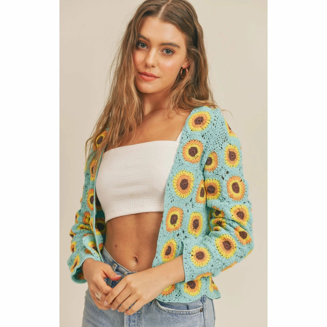 Lucinda's New Sunflower Crochet Cardi 3 Lucinda's New Sunflower Crochet Cardi