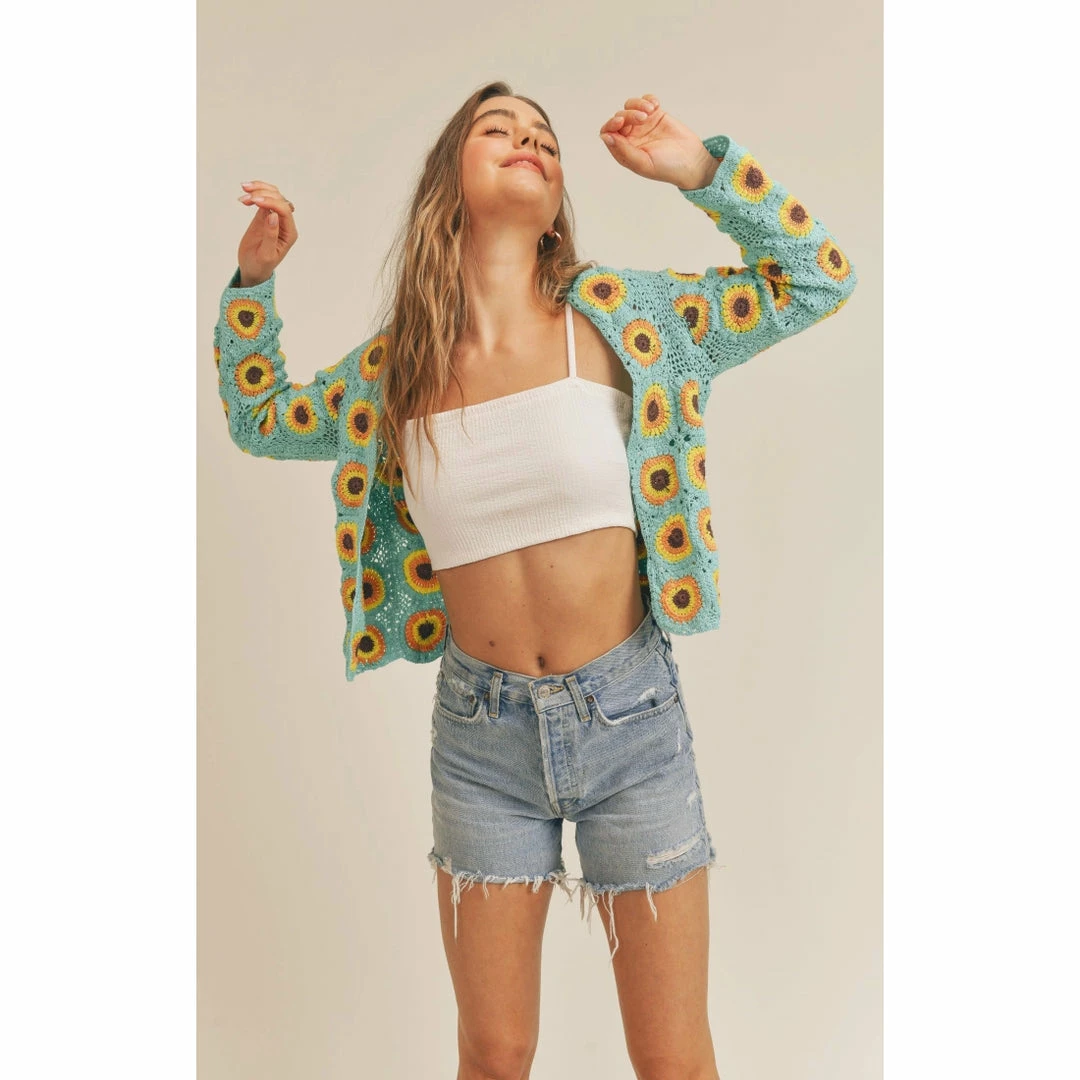 Lucinda's New Sunflower Crochet Cardi 4 Lucinda's New Sunflower Crochet Cardi