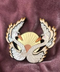 Lucinda's Sunset Swimmers Swan Mini Statement Necklace New