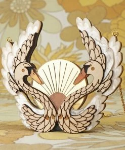 Lucinda's Sunset Swimmers Swan Mini Statement Necklace New