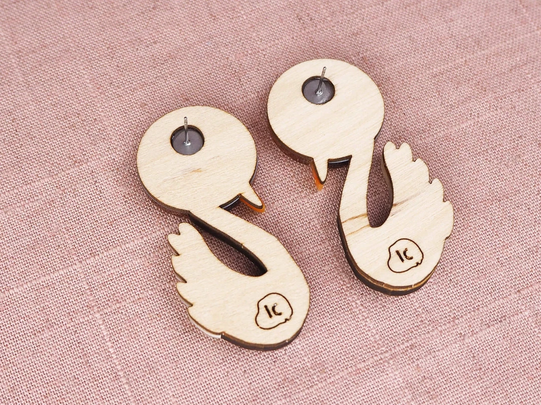 Lucinda's New Sunset Swimmers Swan Post Earrings 4 Lucinda's New Sunset Swimmers Swan Post Earrings