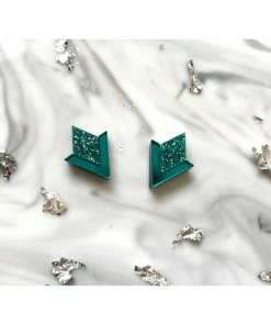 Lucinda's Teal Deco Studs
