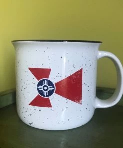 Lucinda's White Ceramic Wichita Flag Campfire Mug