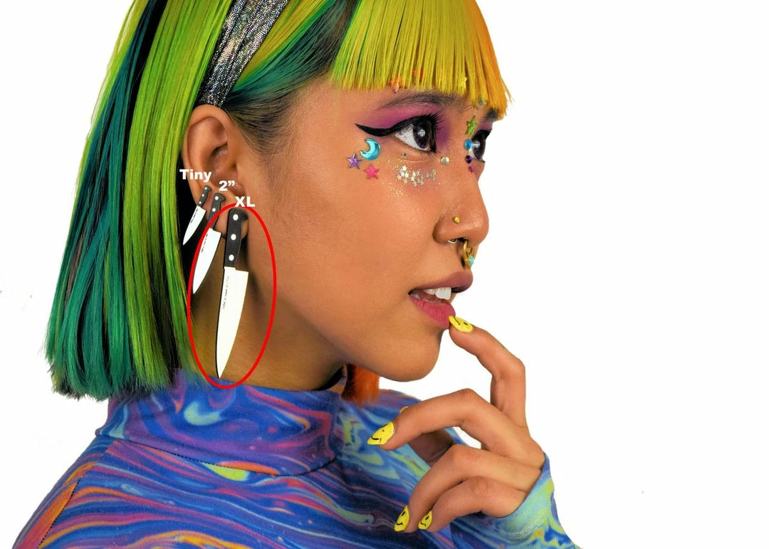 Lucinda's XL Chef's Knife Post Earrings New 4 Lucinda's XL Chef's Knife Post Earrings New